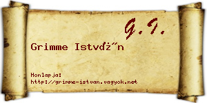 Grimme István névjegykártya
